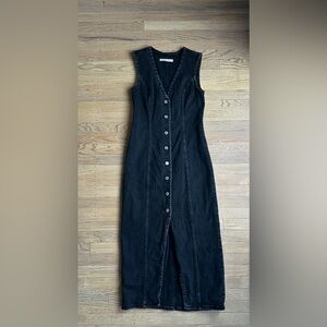 A&F Mara Vest Midi Dress | black, x-small